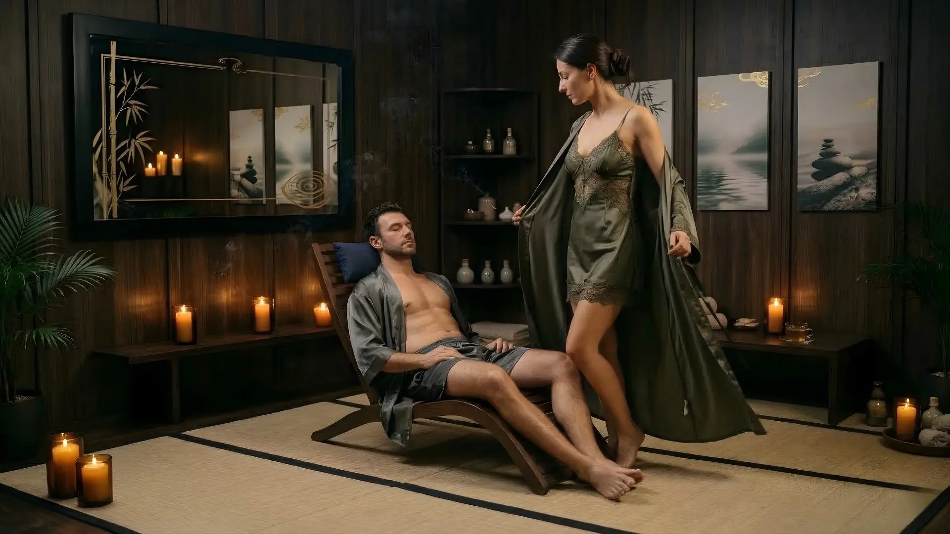 Masaje striptease privado con lencería exquisita en Palma de Mallorca