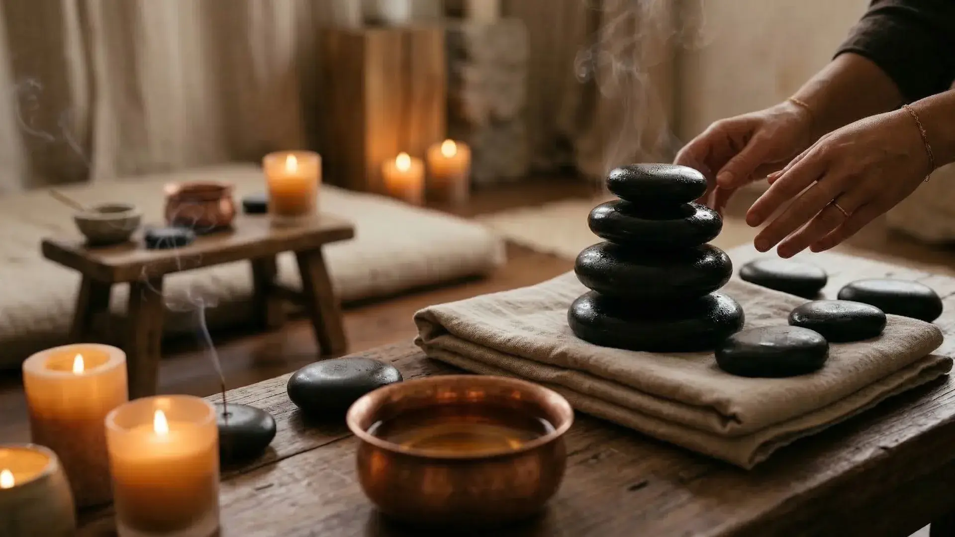 ¿En qué consiste un masaje con piedras calientes? El calor que derrite el estrés